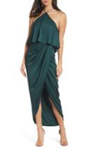 Women's Shona Joy Ruffle Halter Tulip Gown - Green