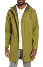 Men's Rains Waterproof Hooded Long Rain Jacket /small - Green