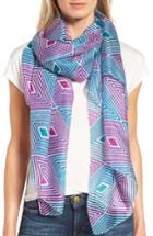 Women's La Fiorentina Geometric Silk Scarf, Size - Blue