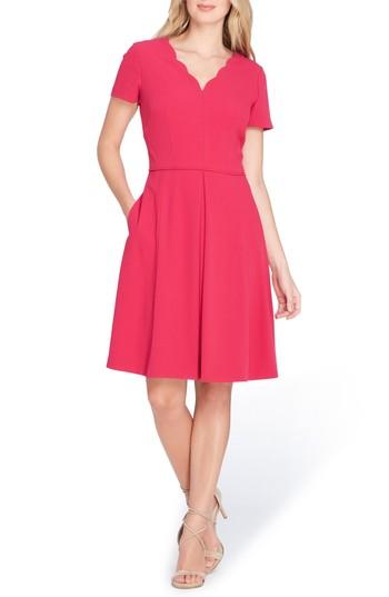 Women's Tahari Scallop Neck A-line Dress - Pink