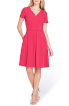 Women's Tahari Scallop Neck A-line Dress - Pink