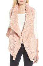 Women's Love Token Faux Fur Vest - Pink