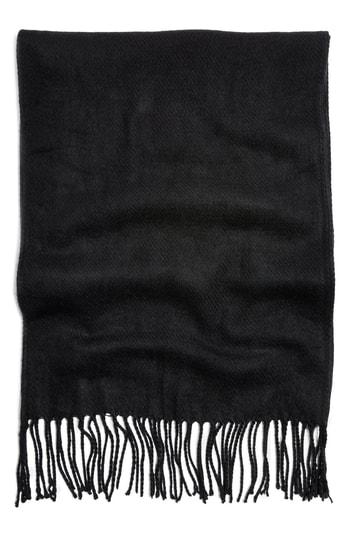 Women's Topshop Supersoft Fringe Scarf, Size - Black