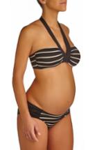 Women's Pez D'or Corfu Striped Two-piece Maternity Swimsuit - Black