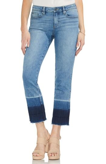Women's Vince Camuto Colorblock Release Hem Crop Jeans - Blue
