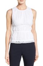 Women's Classiques Entier Smocked Eyelet Shell - White