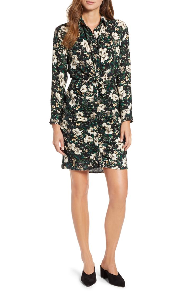 Women's Everleigh Shirred Knot Front Shirtdress