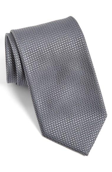 Men's Canali Geometric Silk Tie, Size - Grey