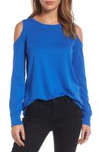 Petite Women's Gibson Cold Shoulder Sweatshirt, Size P - Blue