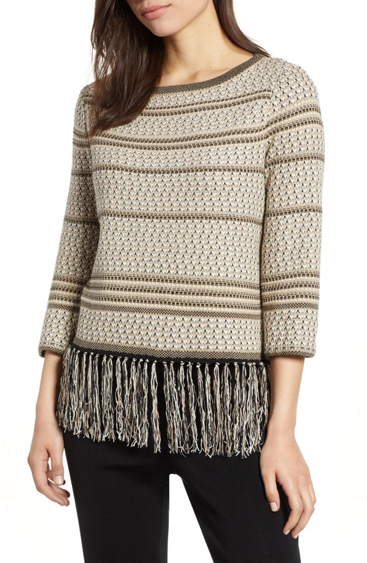 Women's Ming Wang Tassel Hem Top