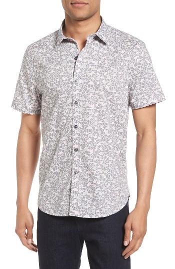 Men's Michael Bastian Bubble Camo Print Sport Shirt, Size - Grey