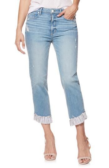 Women's Paige Vintage - Sarah High Waist Ankle Straight Leg Jeans - Blue