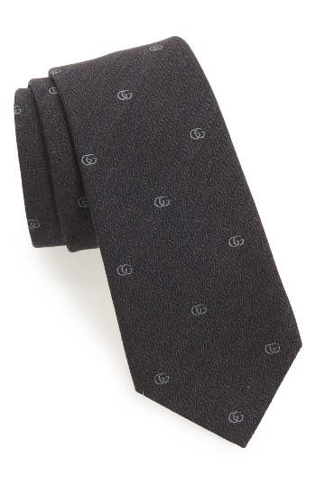 Men's Gucci Gg Chevron Jacquard Tie, Size - Grey