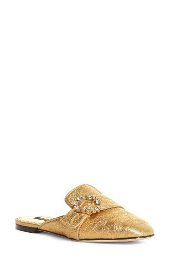 Women's Dolce & Gabbana Embellished Backless Loafer Us / 36.5eu - Metallic