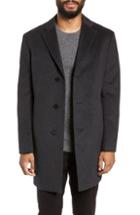 Men's Nordstrom Men's Shop Troy Trim Fit Wool Blend Coat R - Grey
