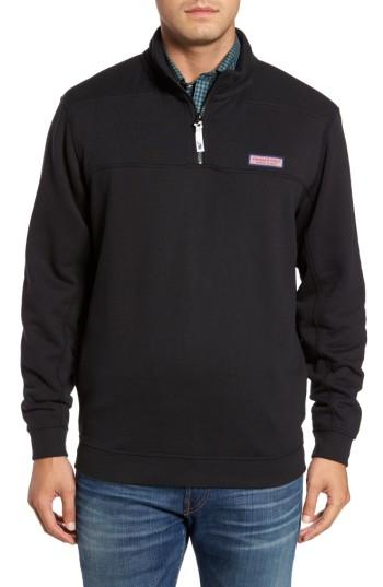 Men's Vineyard Vines Collegiate Shep Quarter Zip Pullover - Black