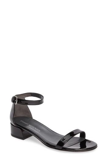 Women's Stuart Weitzman Nudistjune Block Heel Sandal .5 M - Black