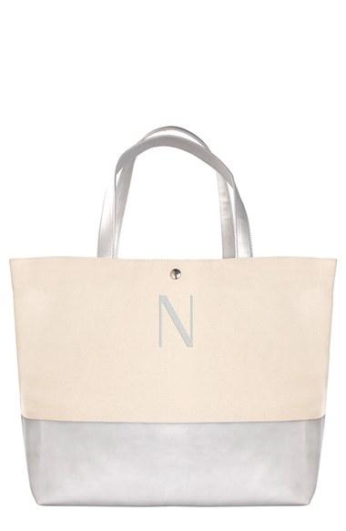 Cathy's Concepts Monogram Canvas Tote - Grey