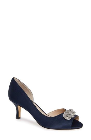 Women's Nina Madolyn Embellished Open Toe Pump M - Blue