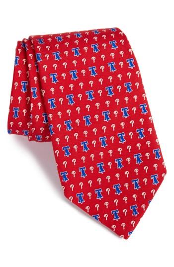 Men's Vineyard Vines 'philadelphia Phillies - Mlb' Print Silk Tie, Size - Red