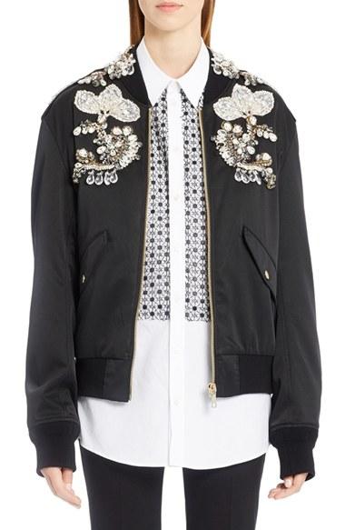 Women's Dolce & Gabbana Embellished Gabardine Bomber Jacket