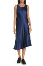 Women's Vince Asymmetrical Crinkled Satin Dress - Blue