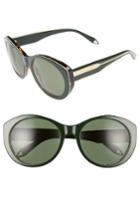 Women's Victoria Beckham Fine Oval 59mm Sunglasses - Green/ Grey