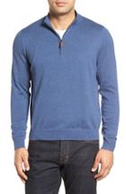 Men's Nordstrom Men's Shop Half Zip Cotton & Cashmere Pullover - Blue