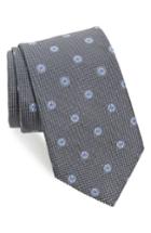 Men's David Donahue Medallion Silk Tie, Size X-long - Grey