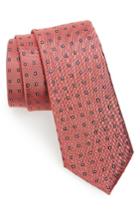 Men's Calibrate Descrete Geometric Silk Tie, Size - Orange