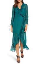 Women's The Fifth Label Titania Clip Dot Wrap Dress - Blue/green