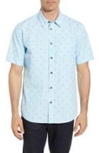 Men's Quiksilver Waterman Collection Trailblazed Regular Fit Performance Sport Shirt - Blue