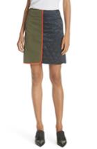 Women's Harvey Faircloth Mixed Media Miniskirt - Blue
