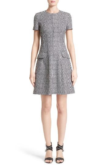 Women's Michael Kors Houndstooth Wool Jacquard A-line Dress