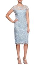 Women's Alex Evenings Floral Embroidered Shift Dress - Blue