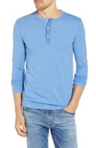 Men's 1901 Jaspe Long Sleeve Fit Henley, Size Large - Blue