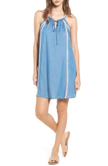 Women's Lush Embroidered Chambray Shift Dress