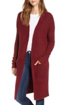 Women's Leith Midi Open Cardigan, Size - Red