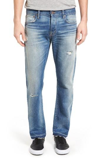 Men's Current/elliott The Crossover Release Hem Straight Leg Jeans - Blue