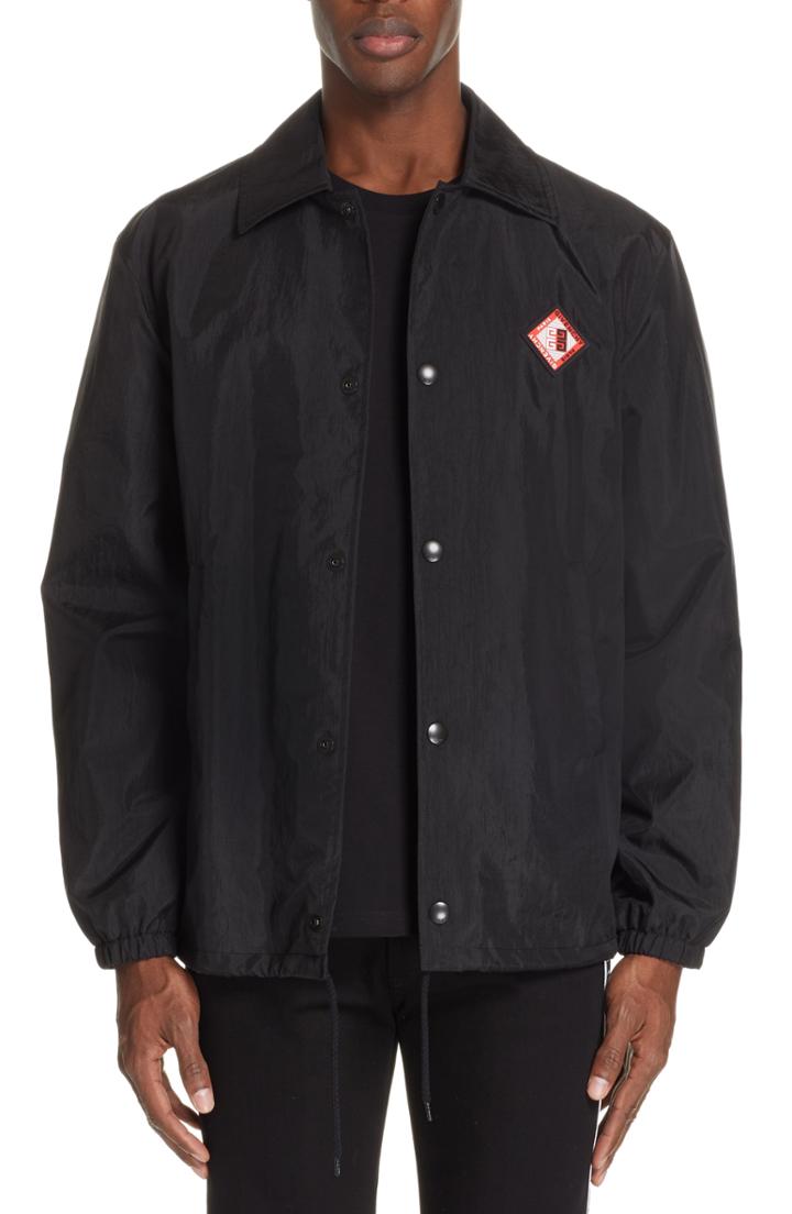 Men's Givenchy Nylon Coach Jacket Eu - Black