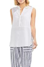 Women's Vince Camuto Bobble Dot Linen Blouse - White