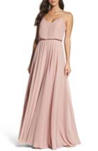 Women's Jenny Yoo Inesse Chiffon V-neck Spaghetti Strap Gown - Blue