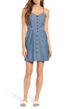 Women's Madewell Cutout Chambray Minidress - Blue