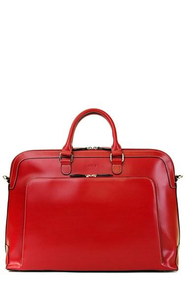 Lodis 'audrey Brera' Leather Briefcase - Red