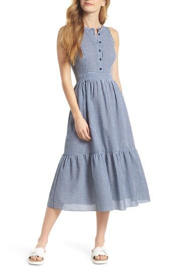 Women's Gal Meets Glam Collection Gingham Fit & Flare Midi Dress - Blue