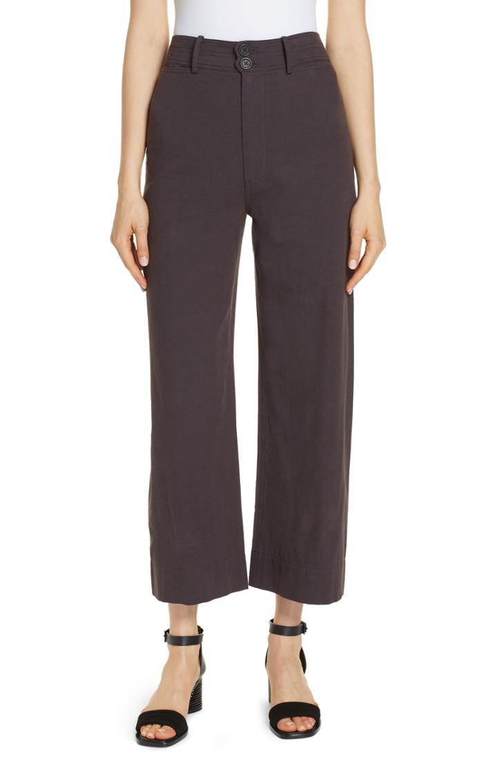 Women's Apiece Apart Merida Cotton Crop Pants - Burgundy
