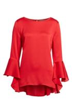 Women's Vince Camuto Bell Sleeve High/low Blouse - Red