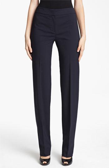 Women's Armani Collezioni Straight Leg Featherweight Wool Pants