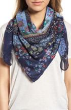 Women's Collection Xiix Ditsy Floral Patchwork Scarf, Size - Blue
