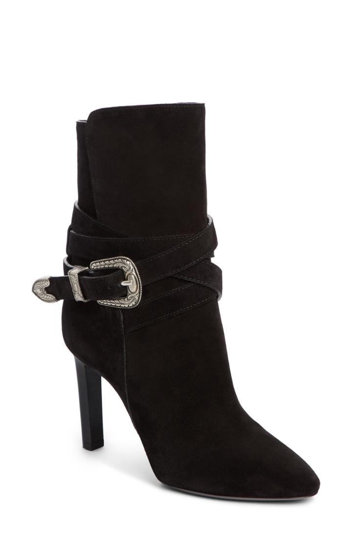 Women's Saint Laurent Mica Buckle Bootie .5us / 40.5eu - Black
